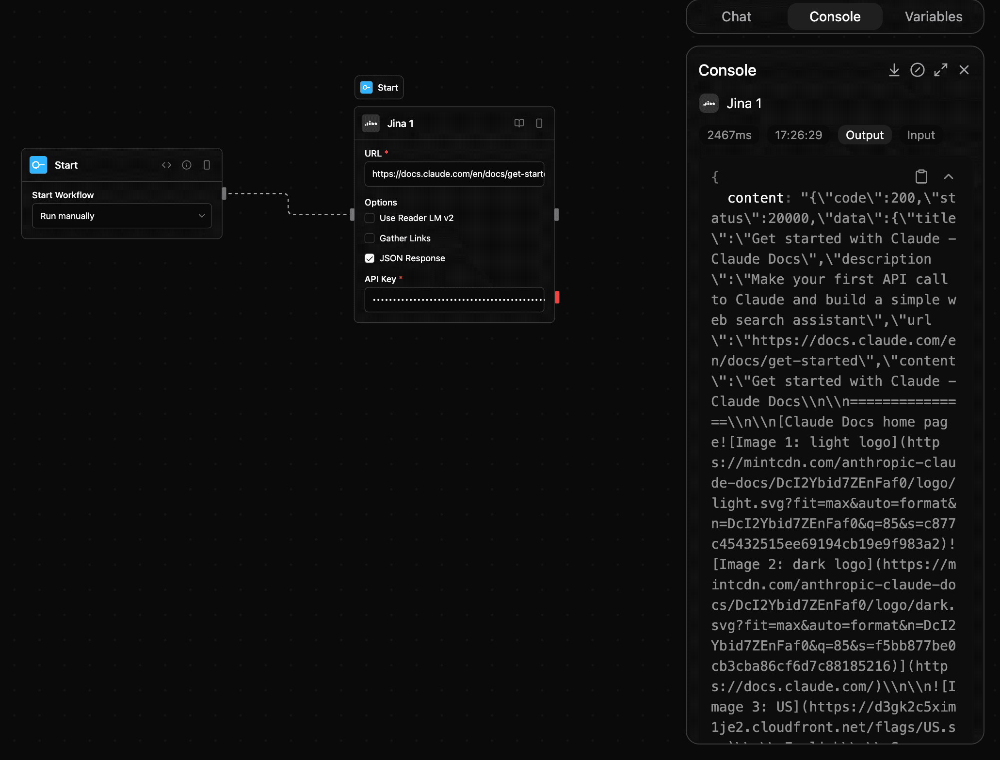 Jina block screenshot