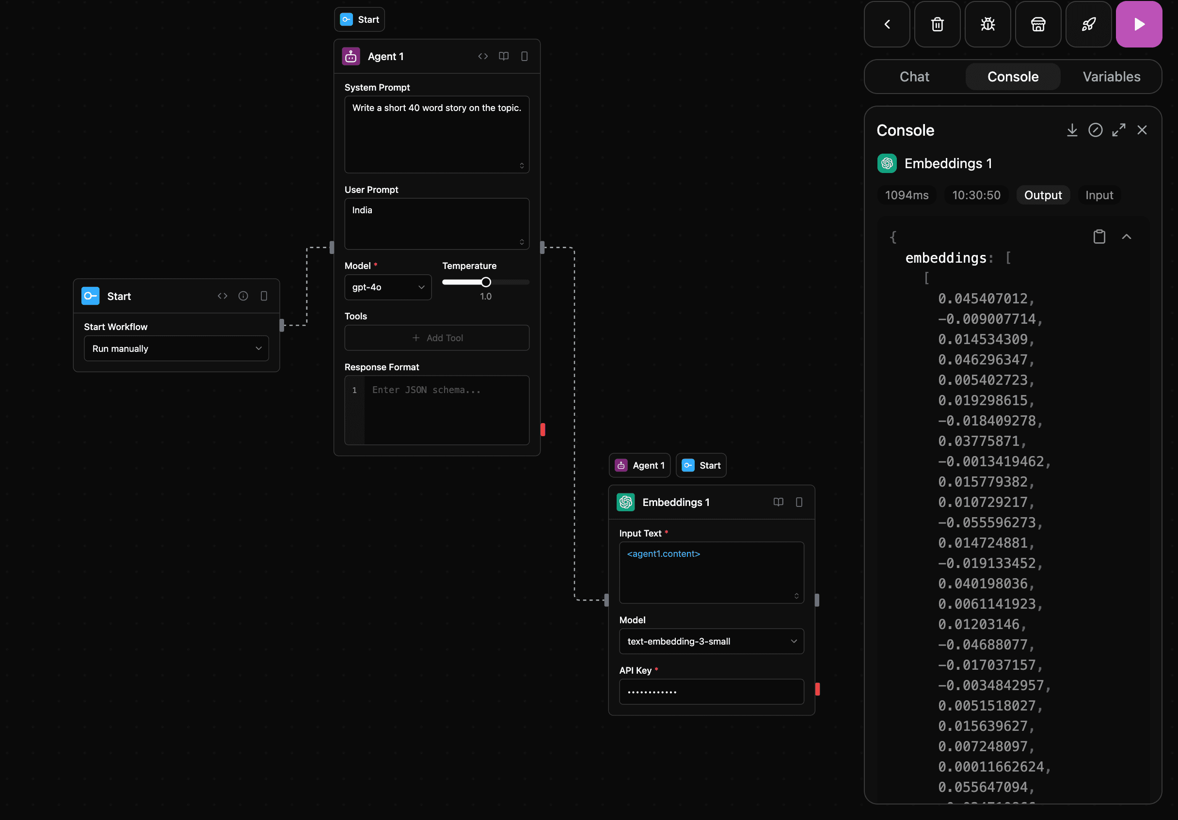 Embeddings screenshot