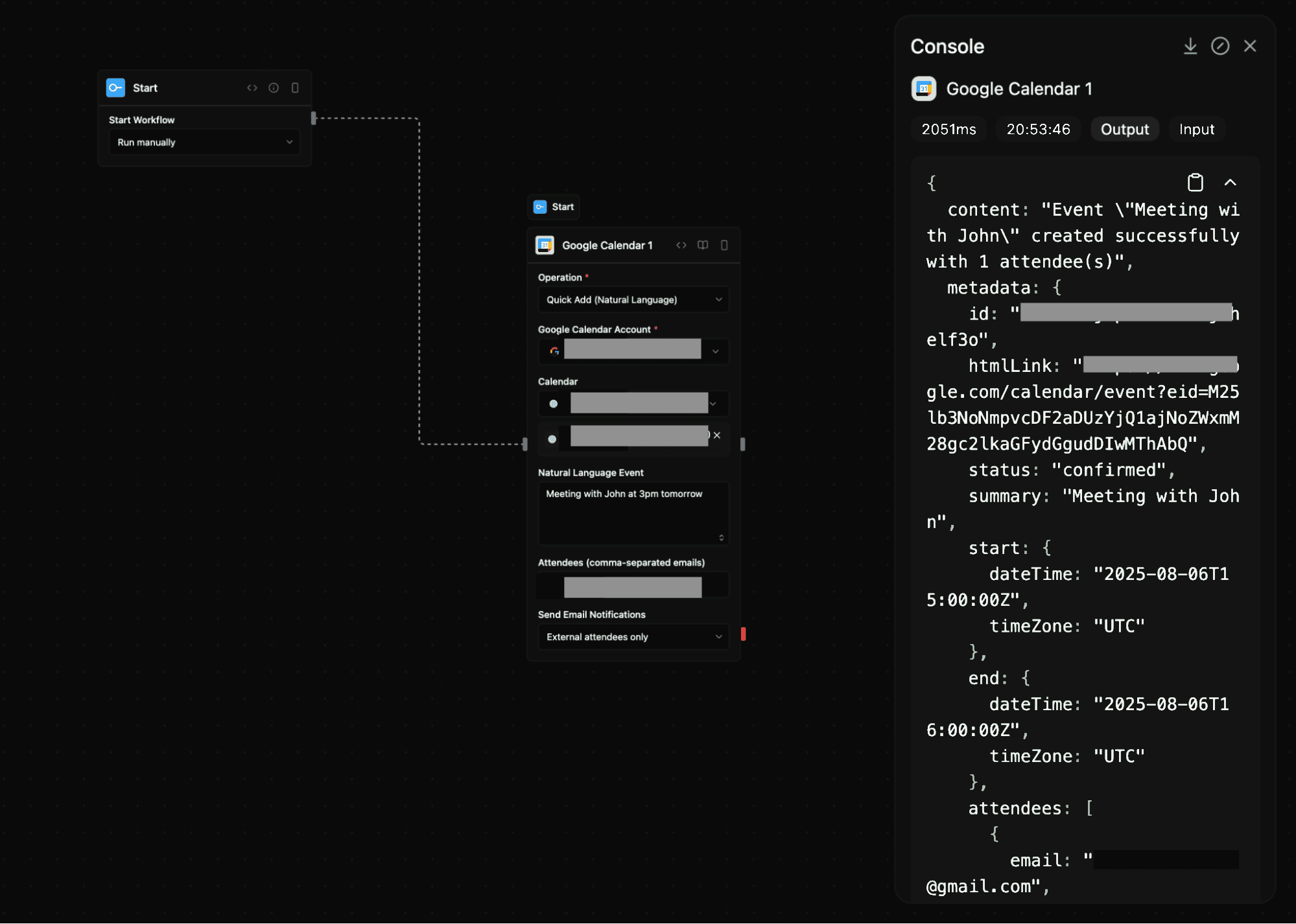 Google Calender 2 block screenshot