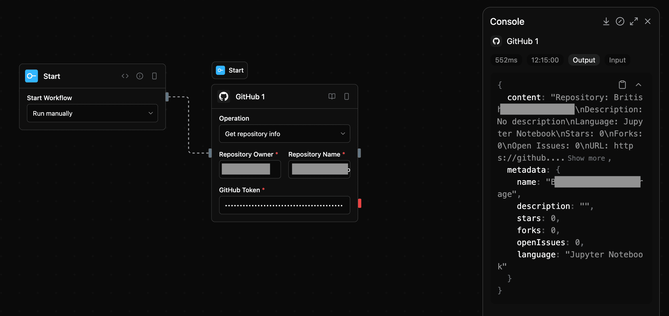 GitHub repo info block