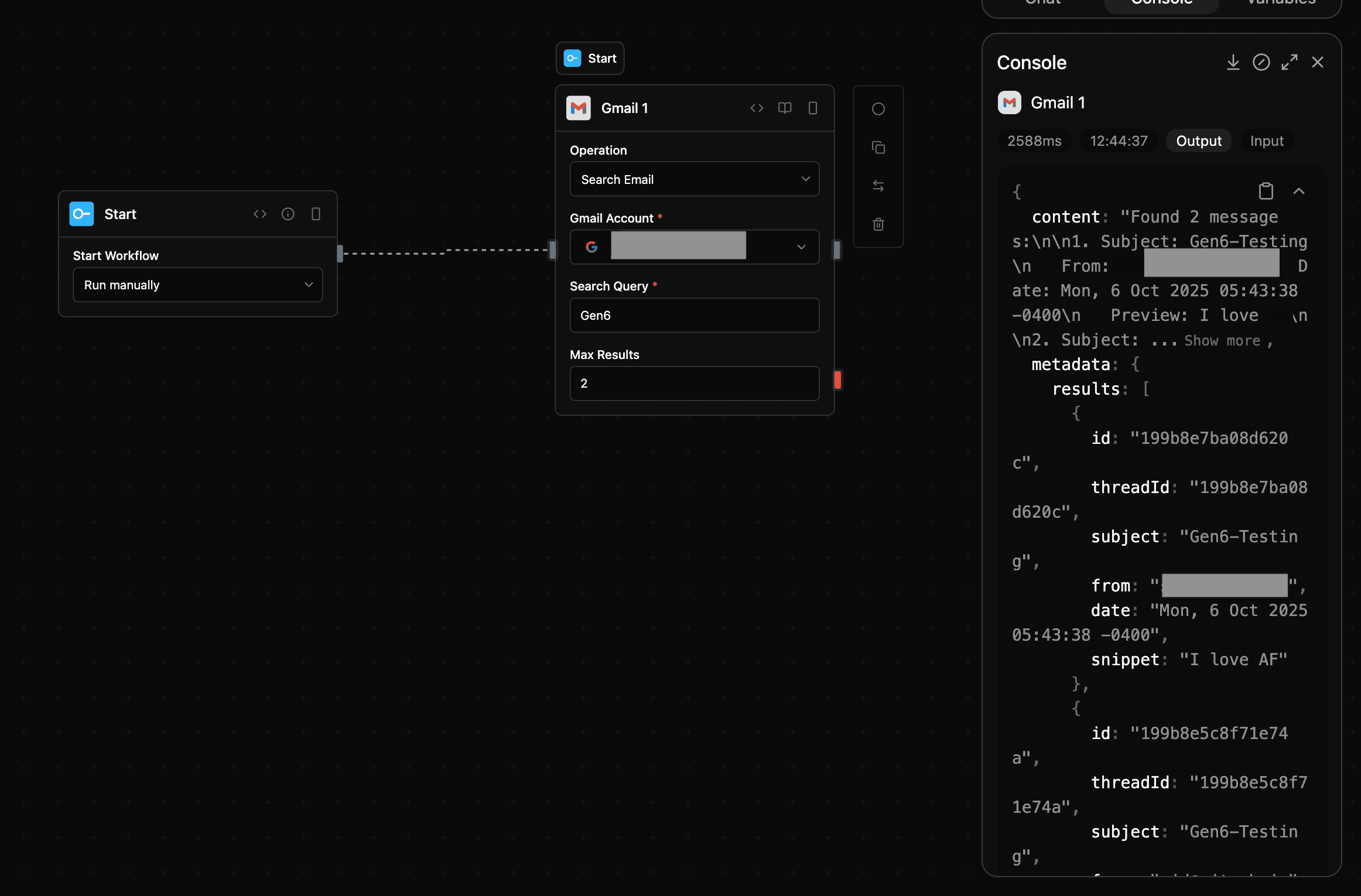 Gmail block screenshot