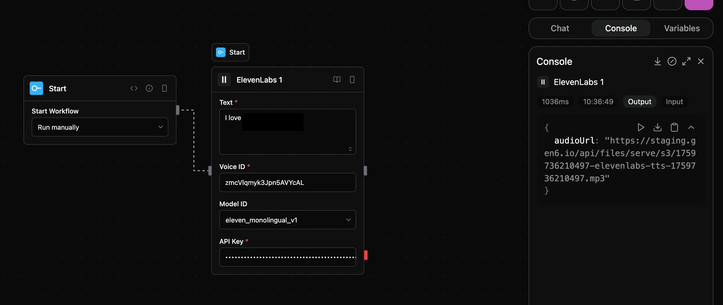 ElevenLabs block screenshot