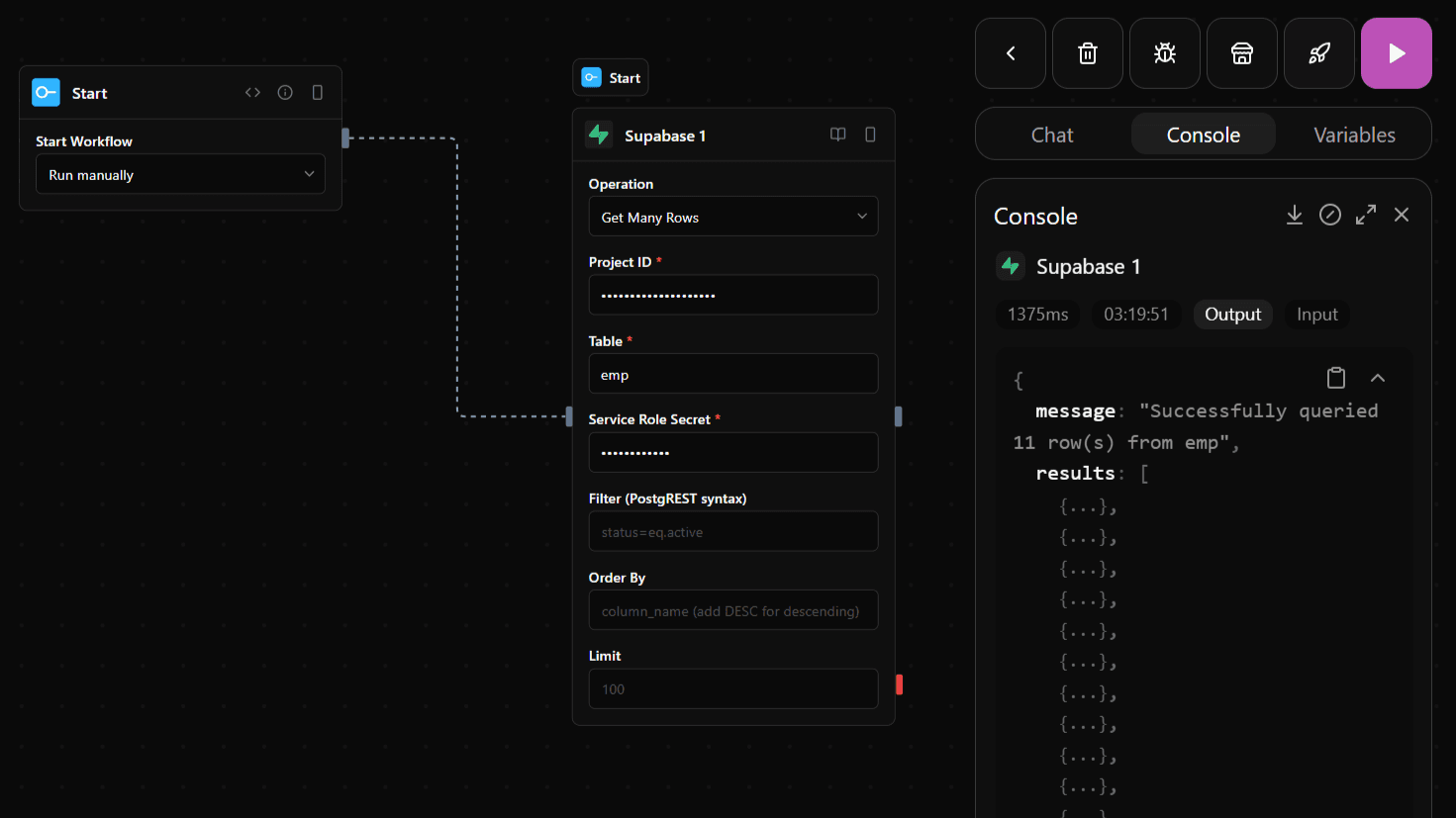 get many rows Working SS